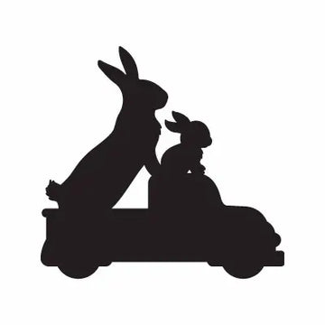 Bunny Truck Easter Animal Sign Sticker Decal