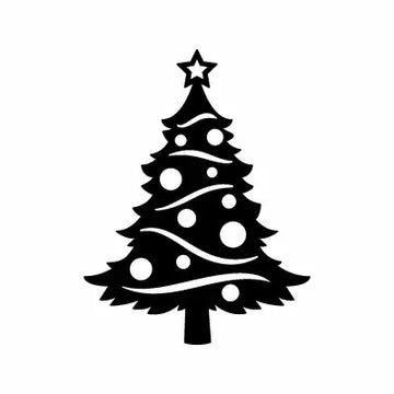 Pine Tree Christmas Ornament Sign Sticker Decal