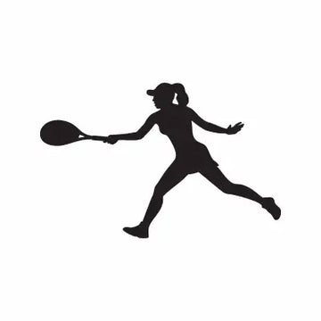 Tennis Player Woman Sport Sign Sticker Decal