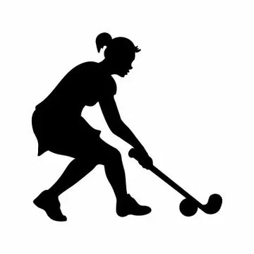 Hockey Field Grass Girl Woman Sport Sign Sticker Decal