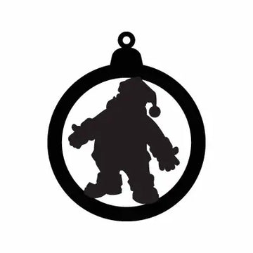 Globe Santa Christmas Sign Sticker Decal