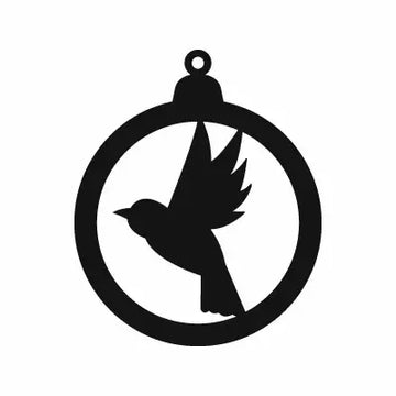 Globe Bird Christmas Sign Sticker Decal