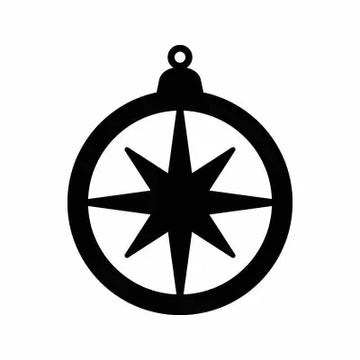 Globe Star Compass Christmas Sign Sticker Decal