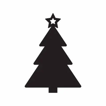Pine Tree Globe Star Christmas Sign Sticker Decal